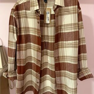 Brand New with Tag Eddie Bauer Men’s Large Flannel Brown Brick Tan